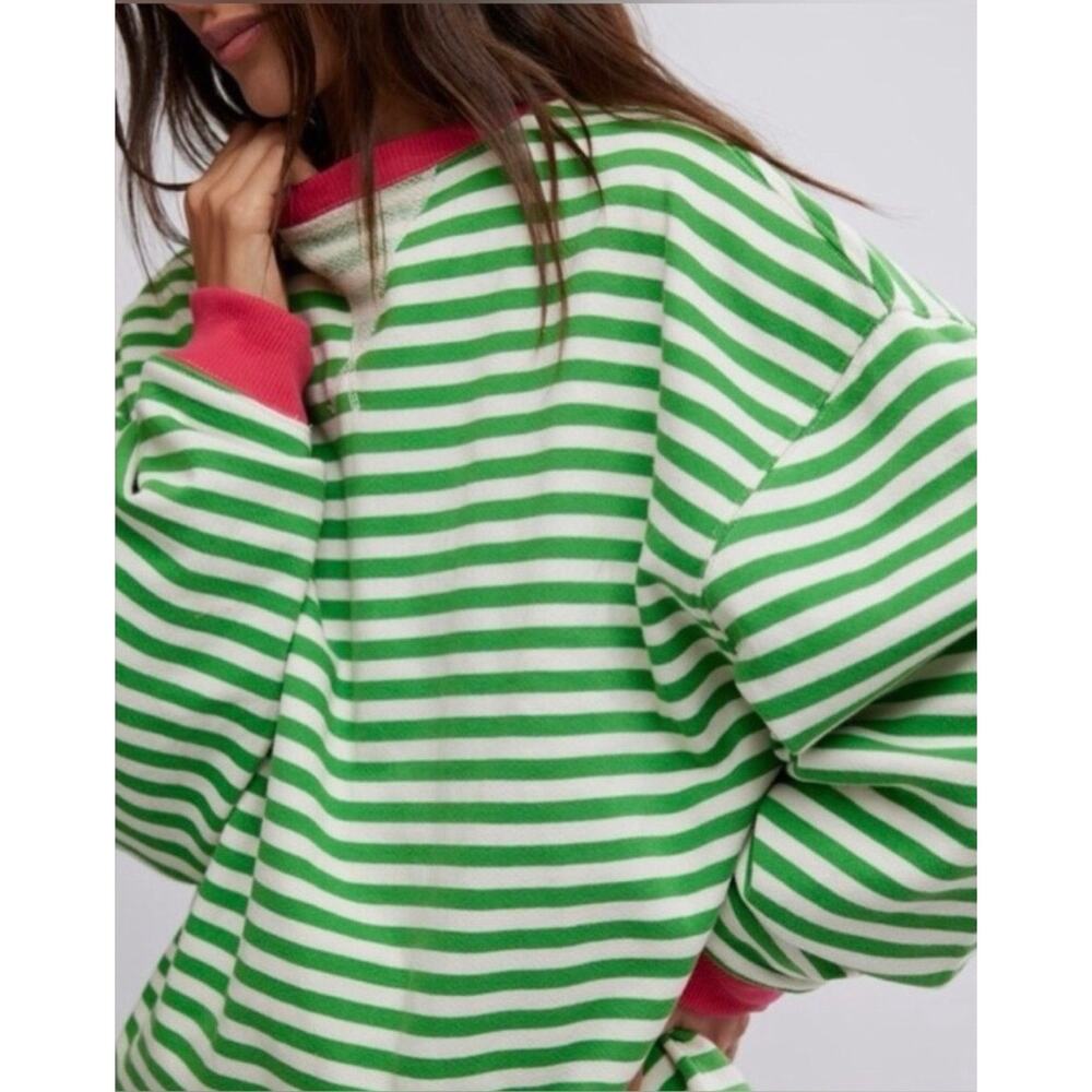 NWOT We the Free / Free People Classic Striped Oversized Crewneck